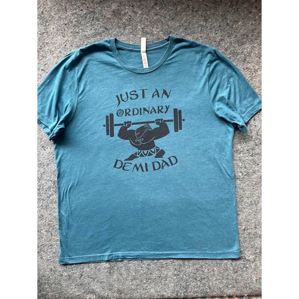 Bella+Canvas Men’s 2XL “Just an Ordinary Demi Dad” Maui Graphic T-Shirt Blue